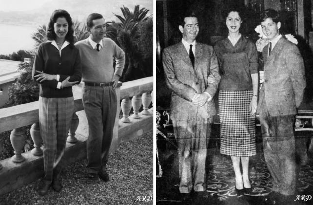 Peter and Alexandra in their later years: in Monte Carlo in 1960 (left) and with the teenage Alexander in 1960s (right)